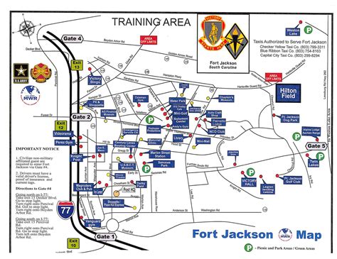 fort jackson family day map